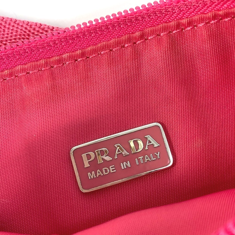 PRADA Triangle Logo Bag Shoulder Handbag Accessory Clutch Pink - Picture 12 of 15